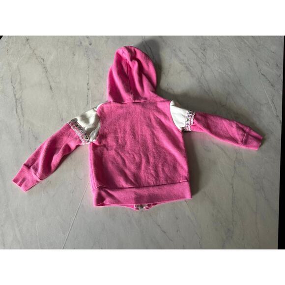 Royal Heir zip up hooded sweatshirt jacket pink white girls eyelet vintage 3T - Picture 6 of 7
